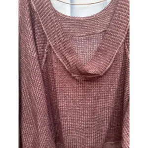 FREE PEOPLE We The Free Westend Purple Waffle Knit Thermal Top pocket Sz XS thumbnail 9