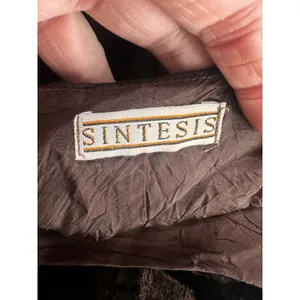 Sintesis Vintage Brown Crushed Velvet Sleeveless Tank Top Side Zip‎ Spain Sz L thumbnail 6