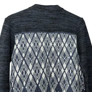 Free People Foxtrot Argyle Knit Cardigan Sweater Women's L Wool Blend‎ Preppy thumbnail 5