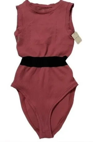 FP Movement by Free People Pink Bodysuit with Black Accents NWT thumbnail 1