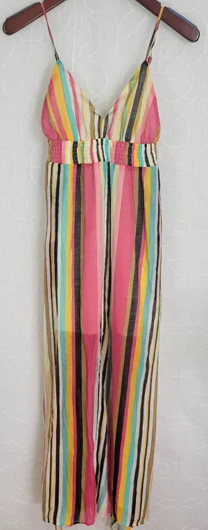 Davi & Dani Womens Dress Size S Multicolor Vertical Striped Spaghetti Strap Maxi thumbnail 1