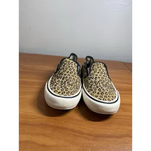 VANS WOMENS Mini Leopard Print SF Slip-On Sneakers Suede Marshmallow Size 9.5 thumbnail 3