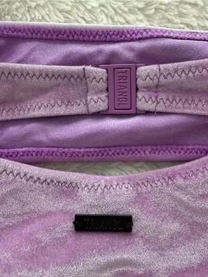 Triangl Lilac Velvet Bikini Set - Two-Piece Swimsuit, Size XS Top and Small Bottom thumbnail 4