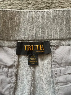 Truth Women's Wide-Leg Pinstripe Pants in Light Gray thumbnail 3