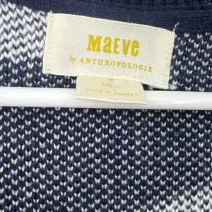 Anthropologie Maeve S V-Neck Sweater Vest Sleeveless Knit Red White Blue Women's thumbnail 3