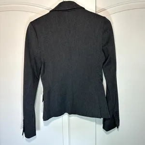 Express Notch Collar One Button Blazer Jacket Gray Business Office Womens Size 0 thumbnail 4