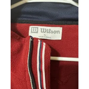 Vintage 90s Wilson Full‎ Zip Athletic Fleece Hoodie Red Jacket - Womens XL thumbnail 2