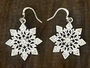 Snowflake Silver Earrings thumbnail 1