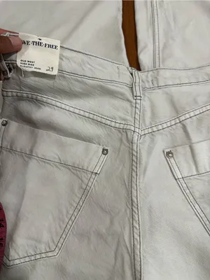 We The Free old west High Rise Slouchy Jean’s Wide Leg Jeans in Light Cream thumbnail 15