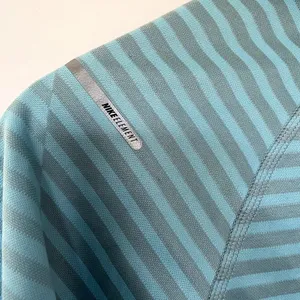 Nike running dri-fit women's quarter zip nike‎ element top XL blue gray striped thumbnail 8