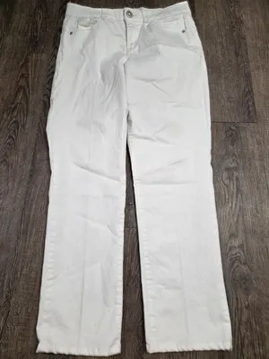 Democracy Ab-solution Booty Lift Straight Leg White Jeans Stretch Size 10 thumbnail 1