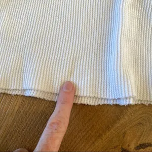 Brandy Melville Raw Hem Short Sleeve Tee in White thumbnail 2