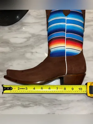El General Western Cowboy Boots Brown Leather Serape Square Toe Women’s 9.5 thumbnail 9