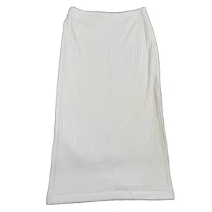 Beautiful People Midi Skirt‎ Brushed Ribbed Knit Pullon Off White Medium USA thumbnail 6