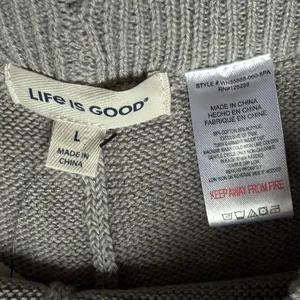 NWT LIFE IS GOOD 2pc Long Sleeve‎ Pull Over Sweater And Shorts Sz L thumbnail 9