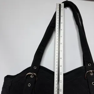 Vera‎ Bradley Black Quilted Microfiber Tote Bag Large Shoulder Purse Buckle thumbnail 7