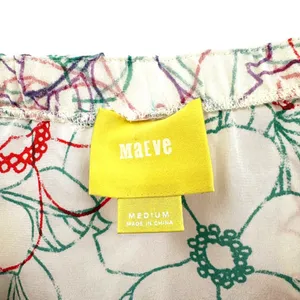 Maeve size Medium silk floral layered tank top sleeveless blouse cream red green thumbnail 4
