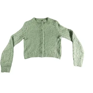 Free People Celeste Cardi Mint Green Cropped Fuzzy Cardigan XL thumbnail 2