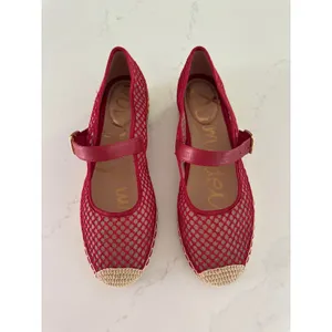 SAM EDELMAN Mackie Mesh Woven Espadrilles in Deep Scarlet Size 10.5 thumbnail 4