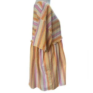 SHEIN Striped Babydoll Dress Medium Oversized Boho Summer Dress thumbnail 4