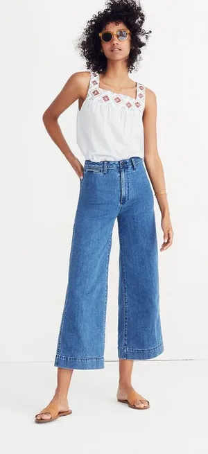 Madewell Emmett Wide Leg Crop Jeans thumbnail 1