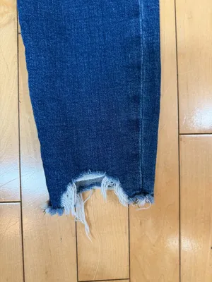 Loft Slim Pockets High Waist Skinny Button Front Raw Hem Denim Jeans Size 2 / 26 thumbnail 3
