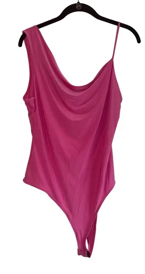 AllSaints 21 Saints Shoulder Bodysuit‎ Draped Cowl Neck Sleeveless Pink XL thumbnail 1