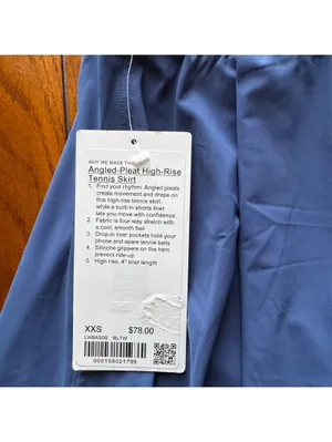 Lululemon Angled-Pleat High Rise Tennis Skirt Blue Twill Size XXS (2) NWT thumbnail 5