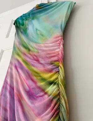 Anthropologie The Maya Ruched Cowl-Neck Mesh Dress, Size XS thumbnail 9