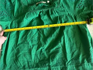 Soft Surroundings Emerald Square-Neck Eyelet Cotton Blouse thumbnail 6