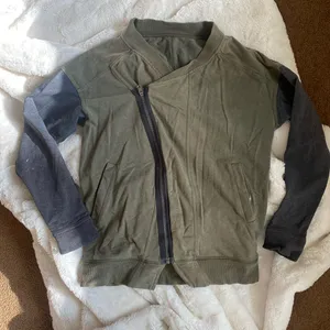 Lululemon olive green asymmetrical zip up thumbnail 1