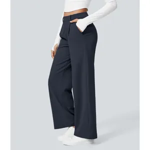 Halara High Waist Straight Leg Work Pants Stretch Comfort Midnight Blue L Reg thumbnail 5