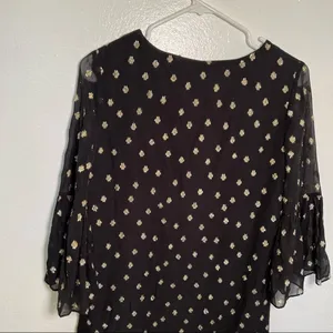 Lilly Pulitzer Women's Size 00 Caroline Silk Tunic Dress Black Gold Metallic thumbnail 10