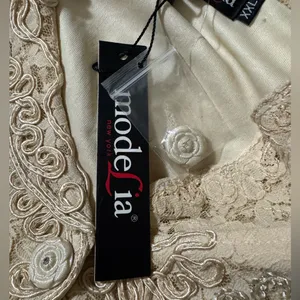 Vintage Modelia New‎ York Metallic Lace Embroidered Top – XXL Elegant Blouse thumbnail 4