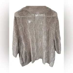 Leo & Nicole Tan Open-Knit Cardigan thumbnail 5