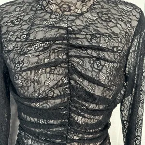 Avec Les Filles RUCHED LACE CUTOUT BACK MINIDRESS IN BLACK Size Small NWT thumbnail 9