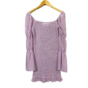 Petal & Pup Bonita Shirred Frill Long Sleeve Dress - Purple - US 4 thumbnail 4