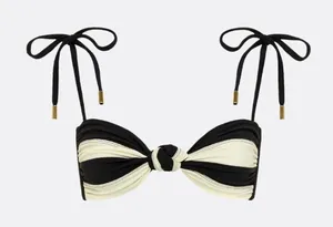 Elysiian Montauk Bikini Top - Black And White Contrast thumbnail 1