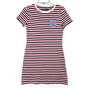 Tommy Hilfiger Dress Womens Small Multicolor Striped T Shirt Short Sleeve Pocket thumbnail 9