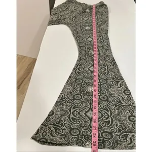 Abercrombie & Fitch Paisley Flare Pants Gray Green Boho Bell Bottom Women’s Larg thumbnail 7