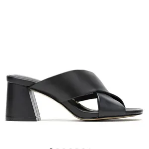 Hush Puppies Ella Black Leather Sculptural High Heel Slides Sandals Sz 9 41 thumbnail 14