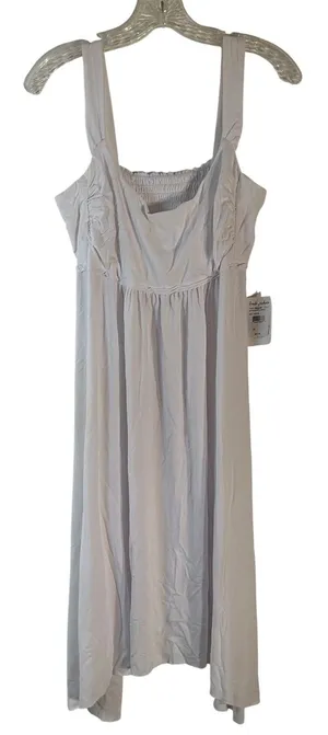 Fresh Produce Mary Ellen Impromptu Dress White Sleeveless Midi Smocked‎ XL NEW thumbnail 1