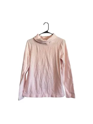 J. Crew Light Pink Fleece Pullover Cowl Neck Knit Long Sleeve Sweater Top thumbnail 3