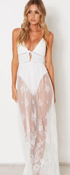 White Fox Festival Sheer Bodysuit Maxi thumbnail 1