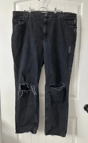 Abercrombie & Fitch The 90's Straight Ultra High Rise Black‎ Jeans Size 35 thumbnail 1