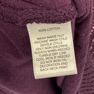 Ann Taylor LOFT Plum Purple Sequin Front 3/4 Sleeve Cotton Top Large Large thumbnail 7