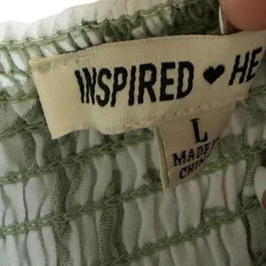 Inspired Hearts Green Tropical Pineapple Smocked Wide Leg Jumpsuit Large NWOT thumbnail 5