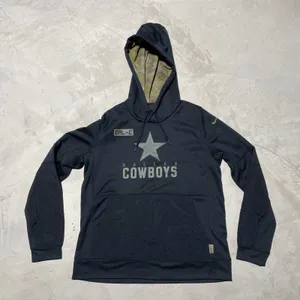 Nike Dallas Cowboys Hoodie Women's SZ L Black Green Camo Salute Service On Field thumbnail 1