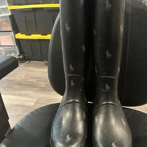 Polo by Ralph Lauren Black Boots with Purple Accents thumbnail 4