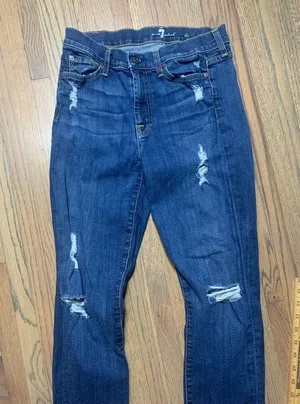 7 for all mankind the skinny Jean distressed thumbnail 2